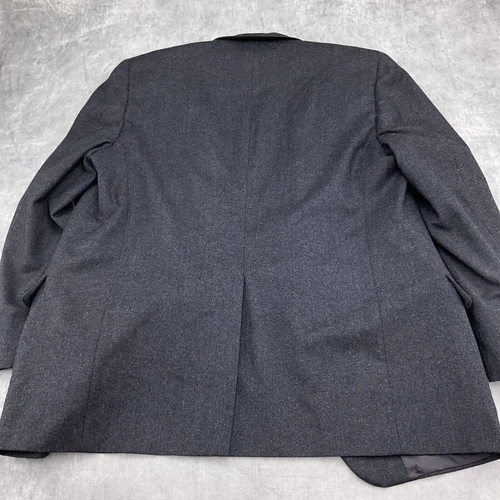Jos A Bank Blazer Men 42 Gray‎ Flannel Wool Premier Classic Career Union USA VTG